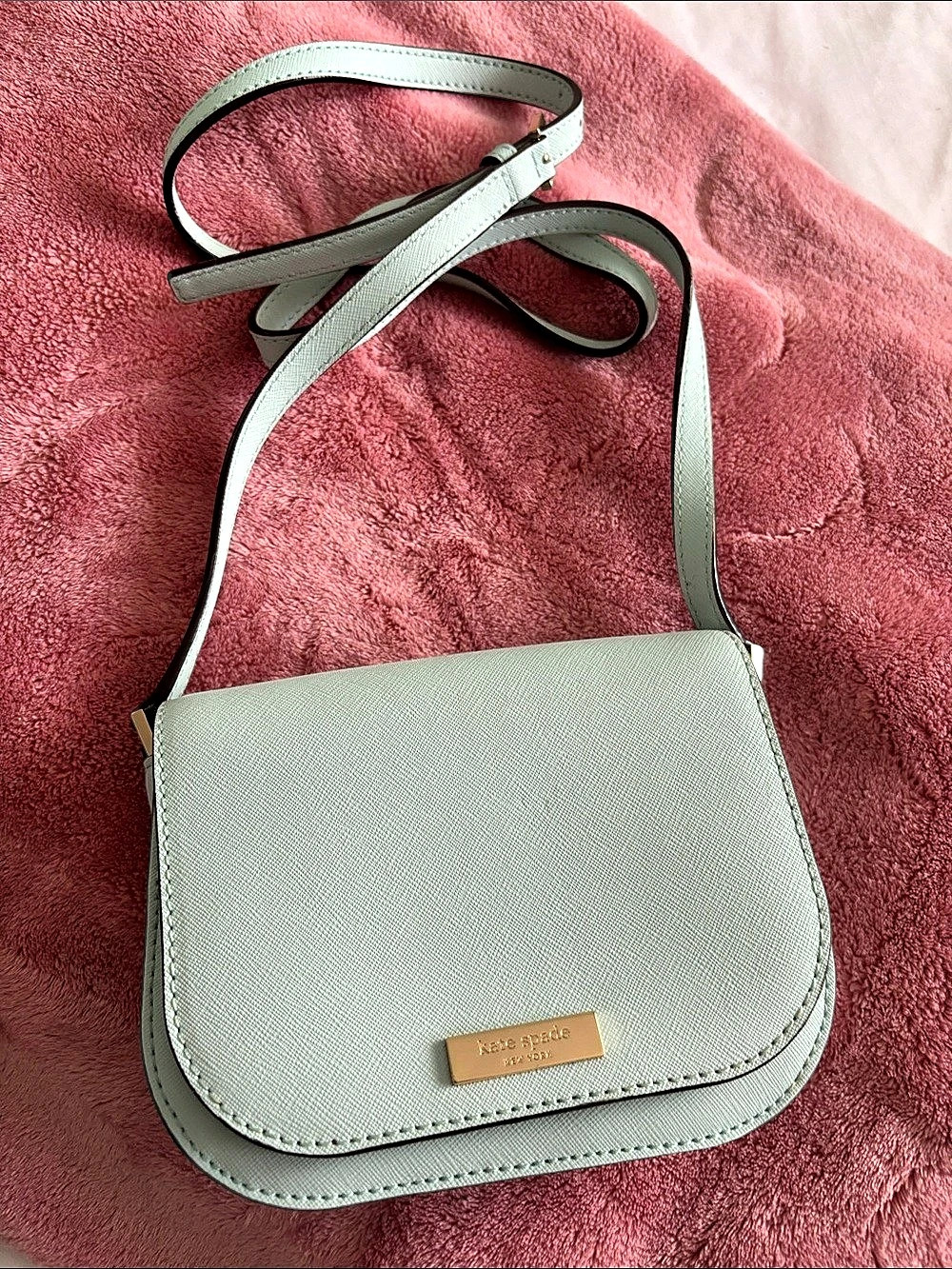 kate spade Madison Saffiano Leather Saddle Bag Crossbody in Green